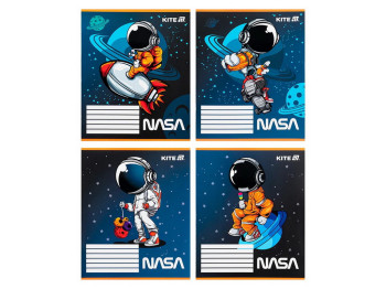 Тетрадь в косую линию на 12 листов, NASA (цена за 1шт)