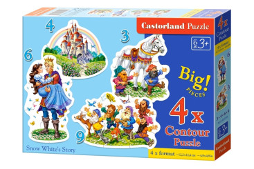 Пазлы Белоснежка, 3,4,6 и 9 элементов, Castorland