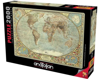 Пазлы Карта мира, 2000 элементов, Anatolian