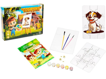 Деревянный пазл-раскраска Собачка, PuzzleOk