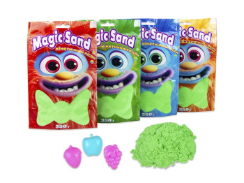 Кінетичний пісок Magic Sand зелений у пакеті, 350 г, для ліплення, Strateg