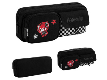 Пенал мягкий с карманами Kite Aggretsuko AR26-2701, 21 см, на молнии, Kite