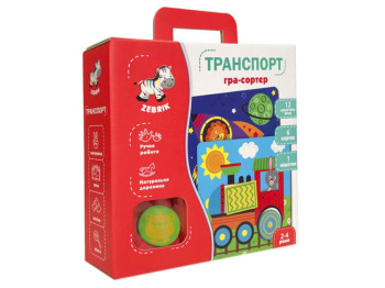Мозаїка дерев’яна транспорт, підбір фігур і кольорів, Vladi Toys