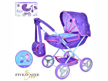 Коляска для ляльок класична з кошиком та сумкою. FiVEoNiNE T725028