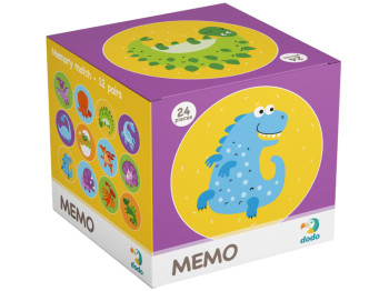 Гра настільна мемо Динозаври, 24 елементи, пошук пар, DoDo