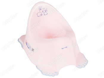 Горшок Зайчики з протиковзною гумою світло-рожевий. Tega Baby KR-001-104