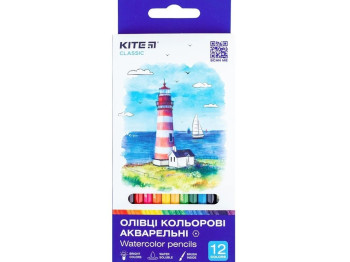 Карандаши цветные акварельные Classic 12 шт, Kite