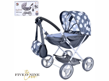 Коляска для ляльок класична з кошиком та сумкою. FiVEoNiNE T72503