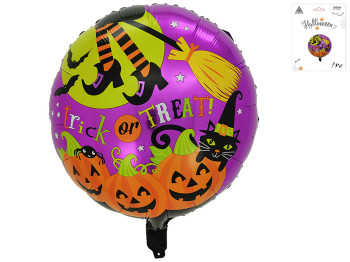 Фольгована повітряна кулька Trick or Treat з гарбузами, 45см
