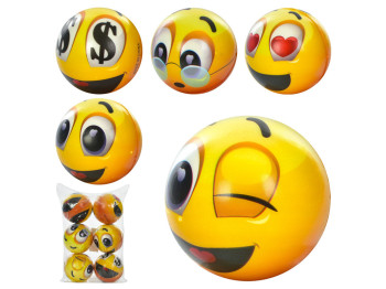 М'яч дитячий фомовий Emoji MS3521-3, 10 см, зі смайлами, мікс видів