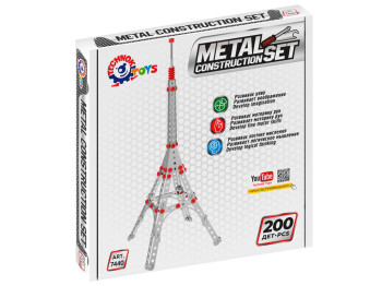 Конструктор металевий Ейфелева башта Construction Set, 37 см, 200 деталей, Технок
