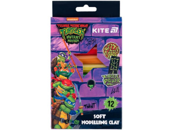 Пластилін восковий 12 кольорів, TMNT Mutant Mayhem, Kite NT25-086