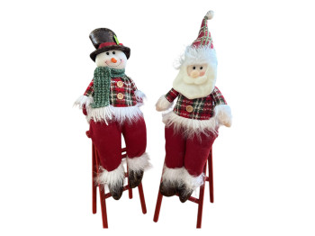 Фигура новогодняя Santa Snowman 57см, M17308