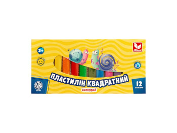 Пластилін квадратний восковий 12 кольорів