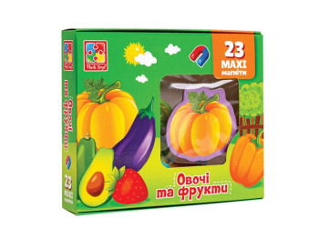 Набір магнітів Овочі та фрукти, Vladi Toys