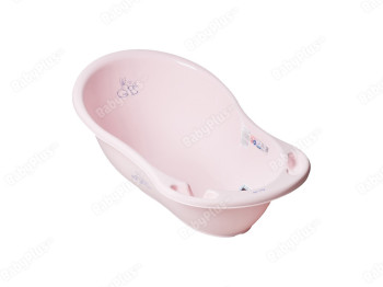 Ванночка Зайчики зі зливом та термометром Рожева 86 см. Tega Baby KR-004-104