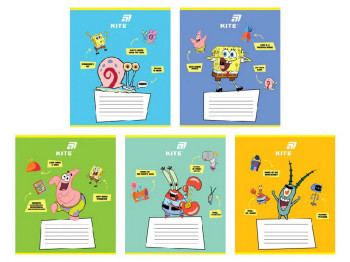Тетрадь в линию PetsongeBob SquarePants Kite SB26-234, 12 листов, микс видов, цена за 1 шт