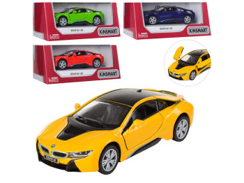 Машинка инерционная металлическая BMW i8, 12,5 см, открываются двери, Kinsmart