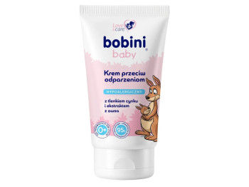 Гіпоалергенний крем під підгузок Bobini Baby, з оксидом цинку та екстрактом вівса, 75 мл