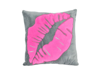 Подушка декоративна аплікація Pink Lips, 33 см, текстильна, Tigres