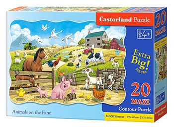 Пазлы Животные на ферме 20 элементов maxi, Castorland