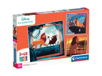 Пазлы 3х48 элементов, Львенок и его лучший друг, Clementoni 25323