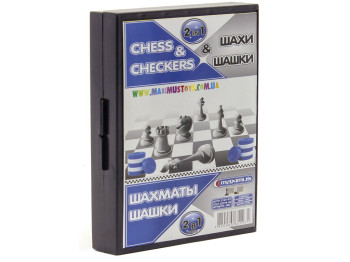 Настільна гра 2 в 1 шахи шашки 5197, 46 см, складана, Maximus