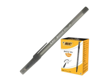 Ручка шариковая Round Stic черная, тонированный корпус BIC