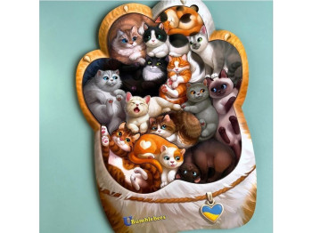 Пазл деревянный муркотики 32×23 см, вкладные элементы с подсказкой, Ubumblesbees