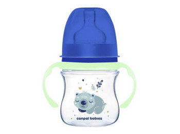 Пляшка антиколікова з широким отвором 120 мл Easystart Sleepy Koala - блакитна. Canpol Babies 35/236