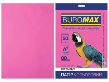 Папір кольоровий А4, 80гм2, NEON, рожевий, 50л., Buromax BP-BM.2721550-10
