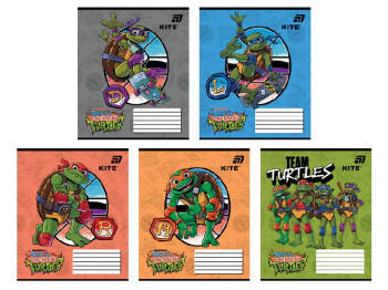 Тетрадь школьная Ninja Turtles, 12 листов, в клетку, 5 видов (цена за 1шт), Kite