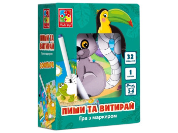 Гра настільна Пиши та витирай, Зоопарк, Vladi Toys