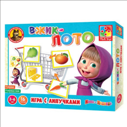 Игра с липучками Вжик Лото, Маша и Медведь, Vladi Toys
