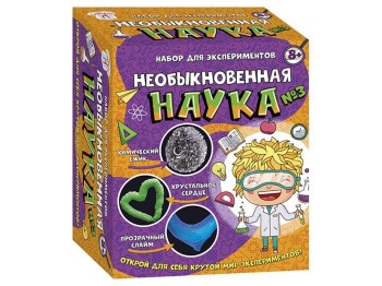 Набор для экспериментов 3 опыта Чудная наука №3, кристаллы и слайм, Сюрприз