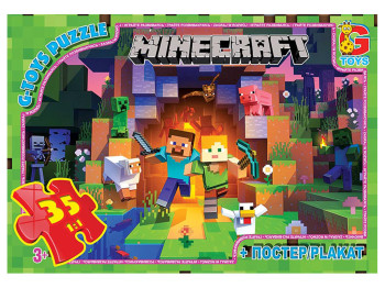 Пазлы картонные Minecraft, 35 элементов, G-Toys MC787