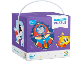 Пазл 2-3-4 элемента Транспорт, от 2 до 4 деталей, DoDo