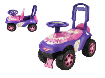 Толокар Автошка музыкальный. TM Doloni Toys 0142-03. РОЗОВО-ФИОЛЕТОВЫЙ. Расказывает ПДД на укр. яз.