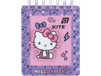 Блокнот на двойной цветной спирали Hello Kitty, 105×125 мм, 80 листов, клетка, Kite