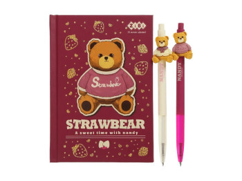 Подарунковий набір з блокноту та ручок ZiBi Bear Toy №3, 64 аркуші