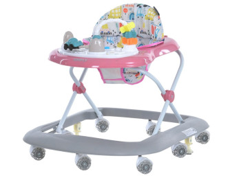 Ходунки El Camino ME 1215 SIMPLY Pink, музичні, 8 коліс, стопор, на батарейках, рожеві