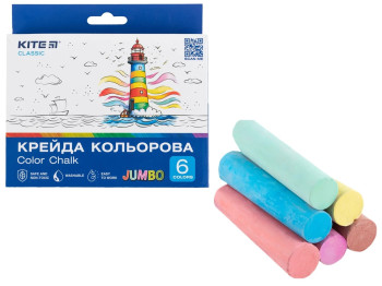 Мел цветной Jumbo Classic 6 цветов, Kite