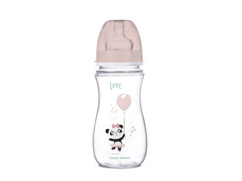 Пляшка з широким отвором антиколікова Easystart - Toys 300 мл рожева лялька. Canpol Babies 35/222_pi