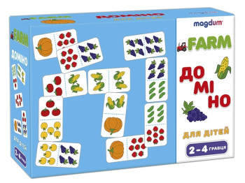 Гра настільна розвиваюча Доміно Фрукти-овочі. Magdum ME5032-23