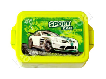 Ланч бокс подвійний зі знімною кришкою, Ложкою і виделкою, Sport car, KIDIS 13017