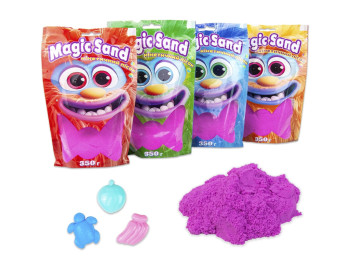 Кинетический песок Magic Sand фиолетовый в пакете, 350 г, для лепки, Strateg