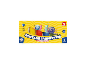 Пластилін прямокутний 6 кольорів