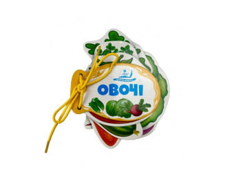 Дитяча книга "Овочі", картон, шнурівка, 7 сторінок, Пегас