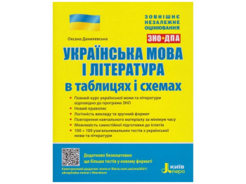 Пособие "Украинский язык и литература в таблицах и схемах ЗНО ГНА", А. Данилевская, Литера ЛТД