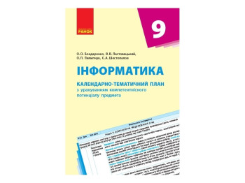 Посібник “Інформатика. Календарно-тематичний план”, 9 кл., О. О. Бондаренко, Ранок